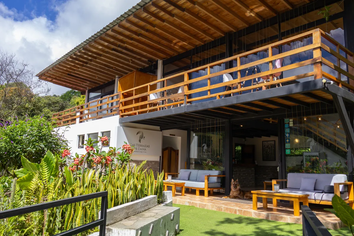 The terrace at Las Terrazas de Dana Boutique Lodge & Spa, the Mindo finish