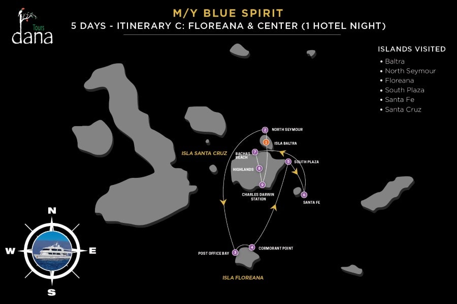 Blue Spirit 5 Days - C Floreana & Center - 1 Hotel Night