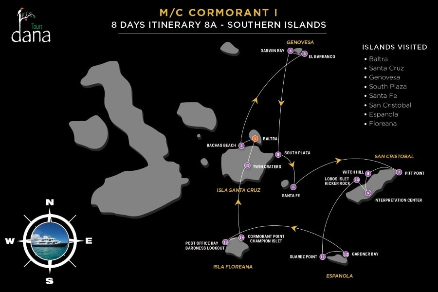 MC Cormorant I 8 Days Itinerary 8A - Southern Islands