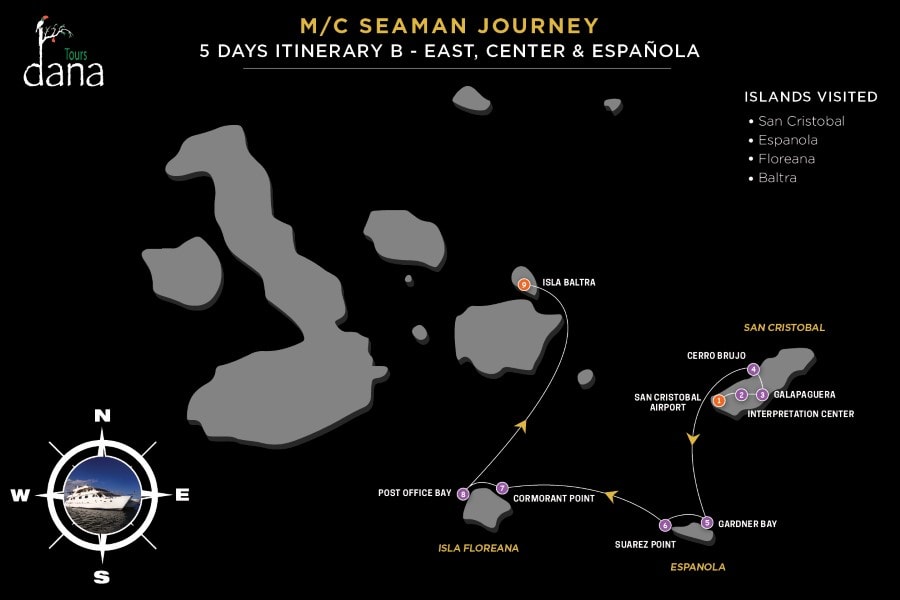MC Seaman Journey 5 Days Itinerary B - East, Center & Española