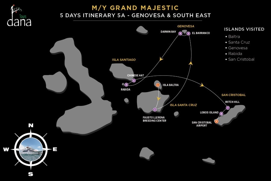 MY Grand Majestic 5 Days Itinerary 5A - Genovesa & South East