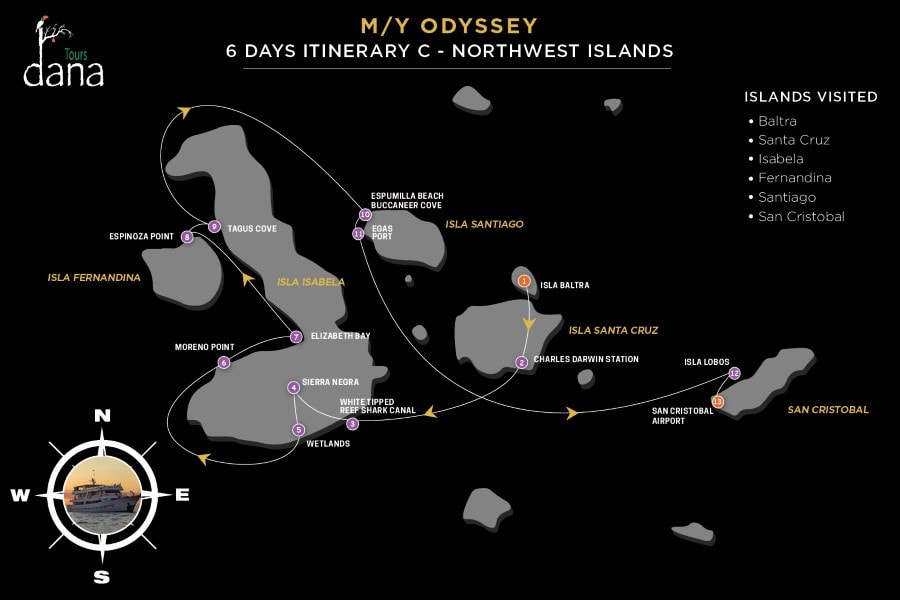 MY Odyssey 6 Days Itinerary - C - Northwest Islands