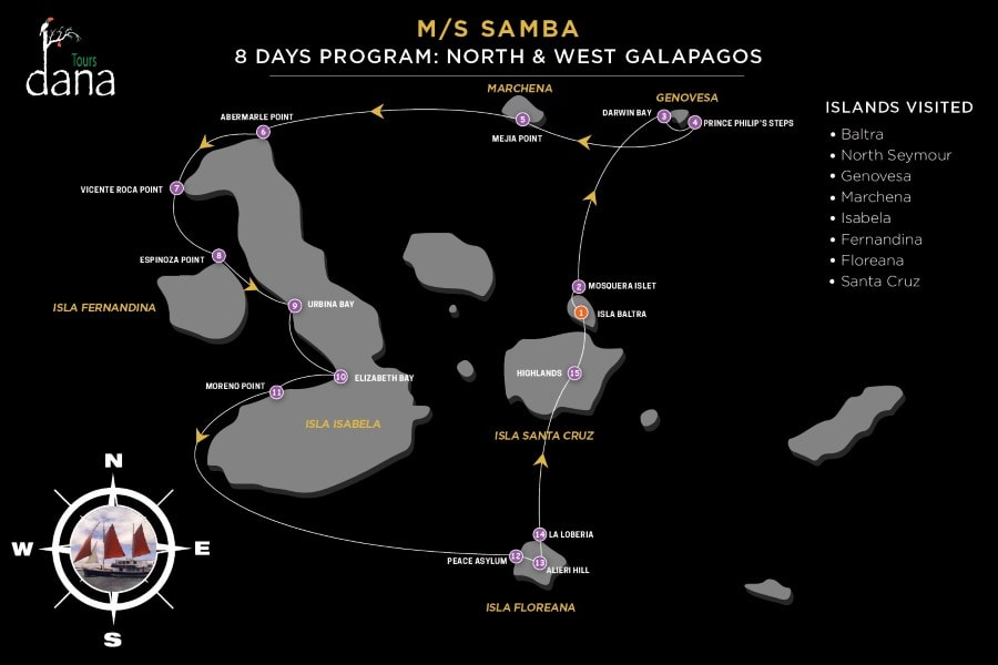 Samba 8 Days North & West Galapagos