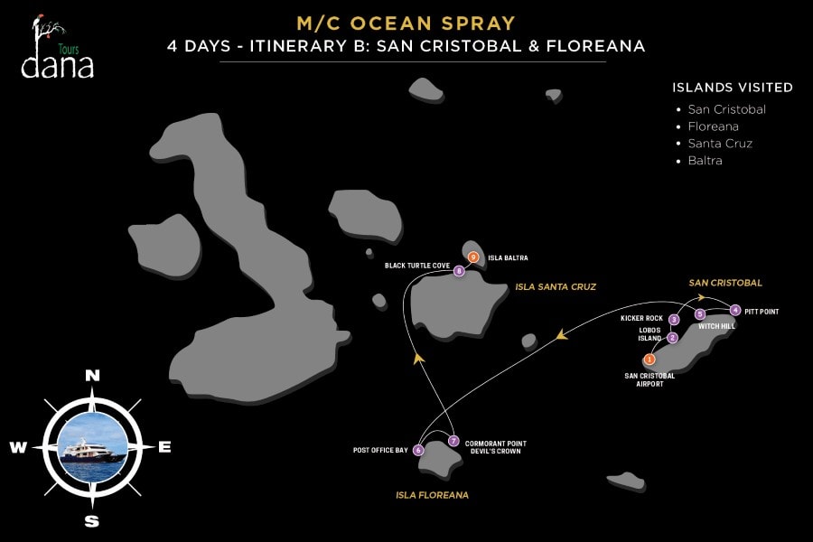 Ocean Spray 4 Days - B San Cristobal & Floreana