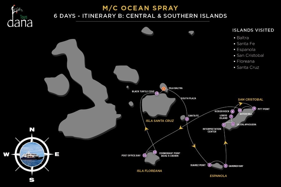 Ocean Spray 6 Days - B Central & Southern Islands