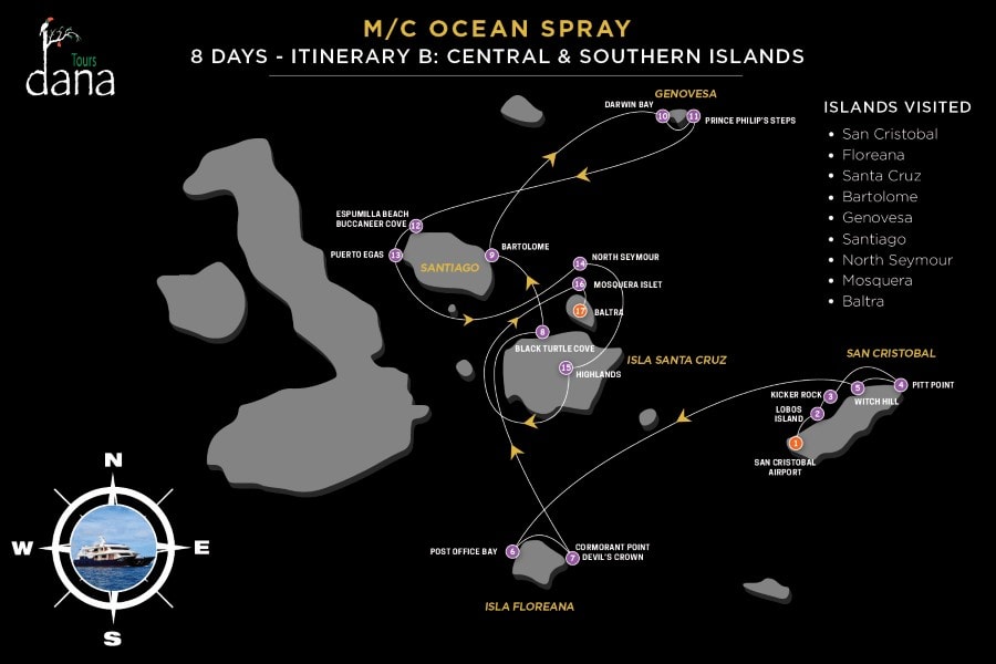 Ocean Spray 8 Days - B Central & Southern Islands