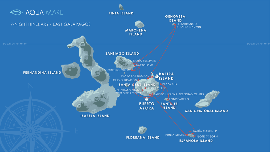 Aqua Mare Galapagos East Itinerary