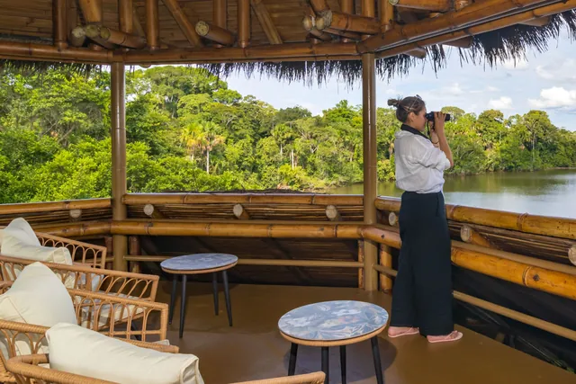 amazon la selva lounge 640 - Dana Tours A lounge over Lake Garzacocha at La Selva (photo: La Selva)
