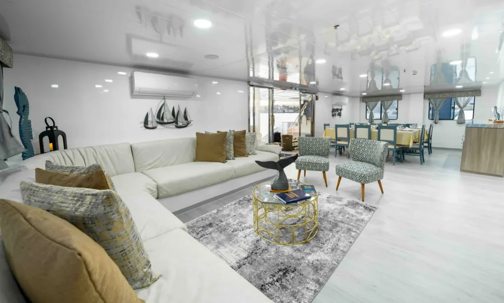 Lounge on the Anahi catamaran