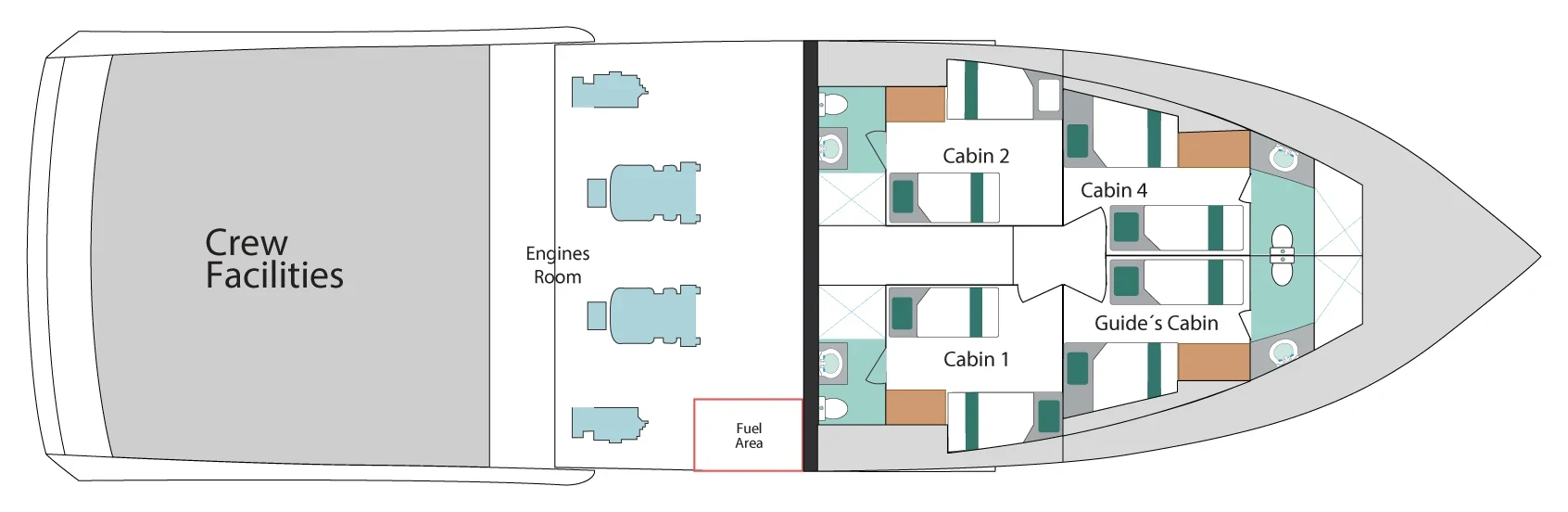 Bonita Lower deck plan