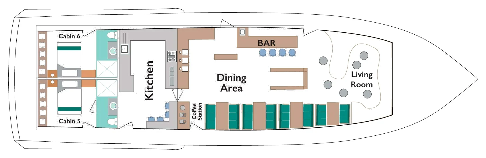 Bonita Main deck plan