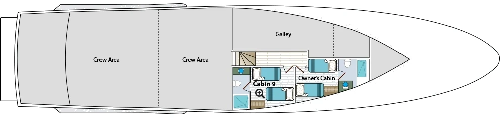 Calipso Lower deck plan