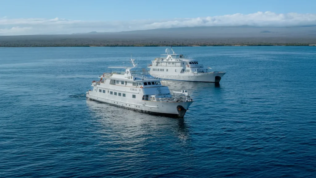 Coral I and Coral II cruising together in the Galápagos