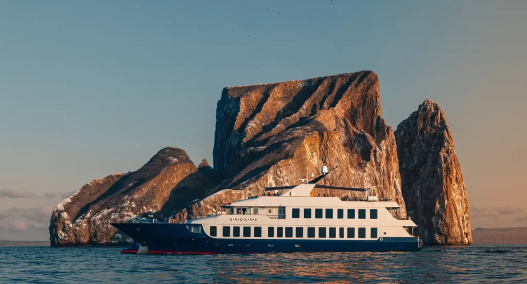 Ecoventura expedition yacht at Kicker Rock, San Cristóbal
