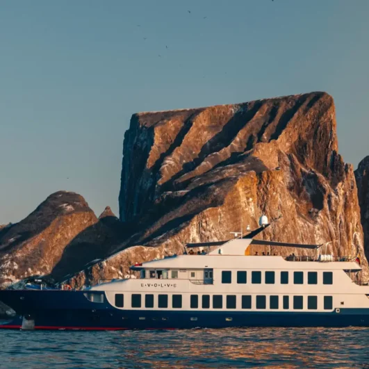 Ecoventura expedition yacht at Kicker Rock, San Cristóbal