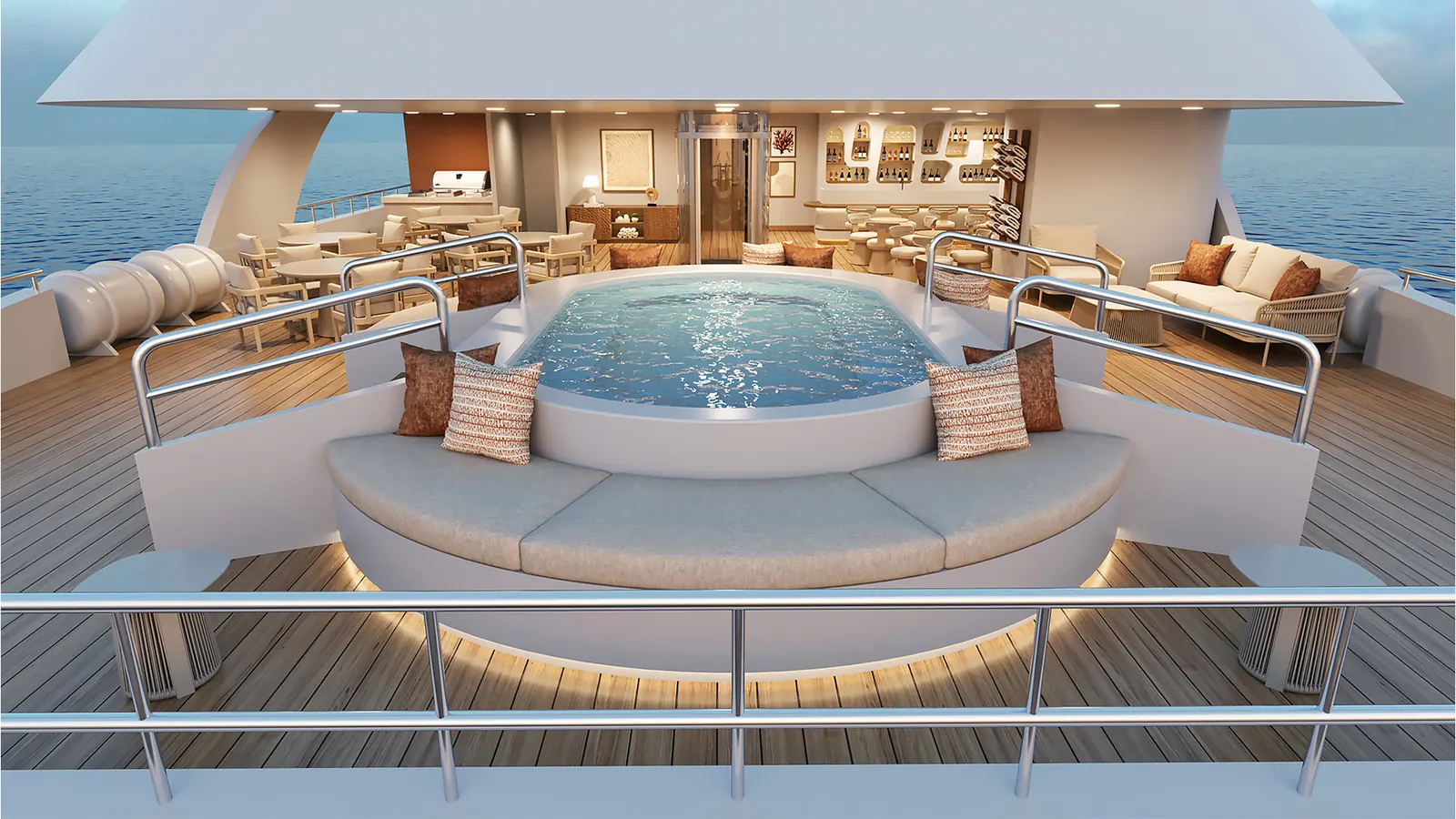 Jacuzzi on the sky deck (rendering)