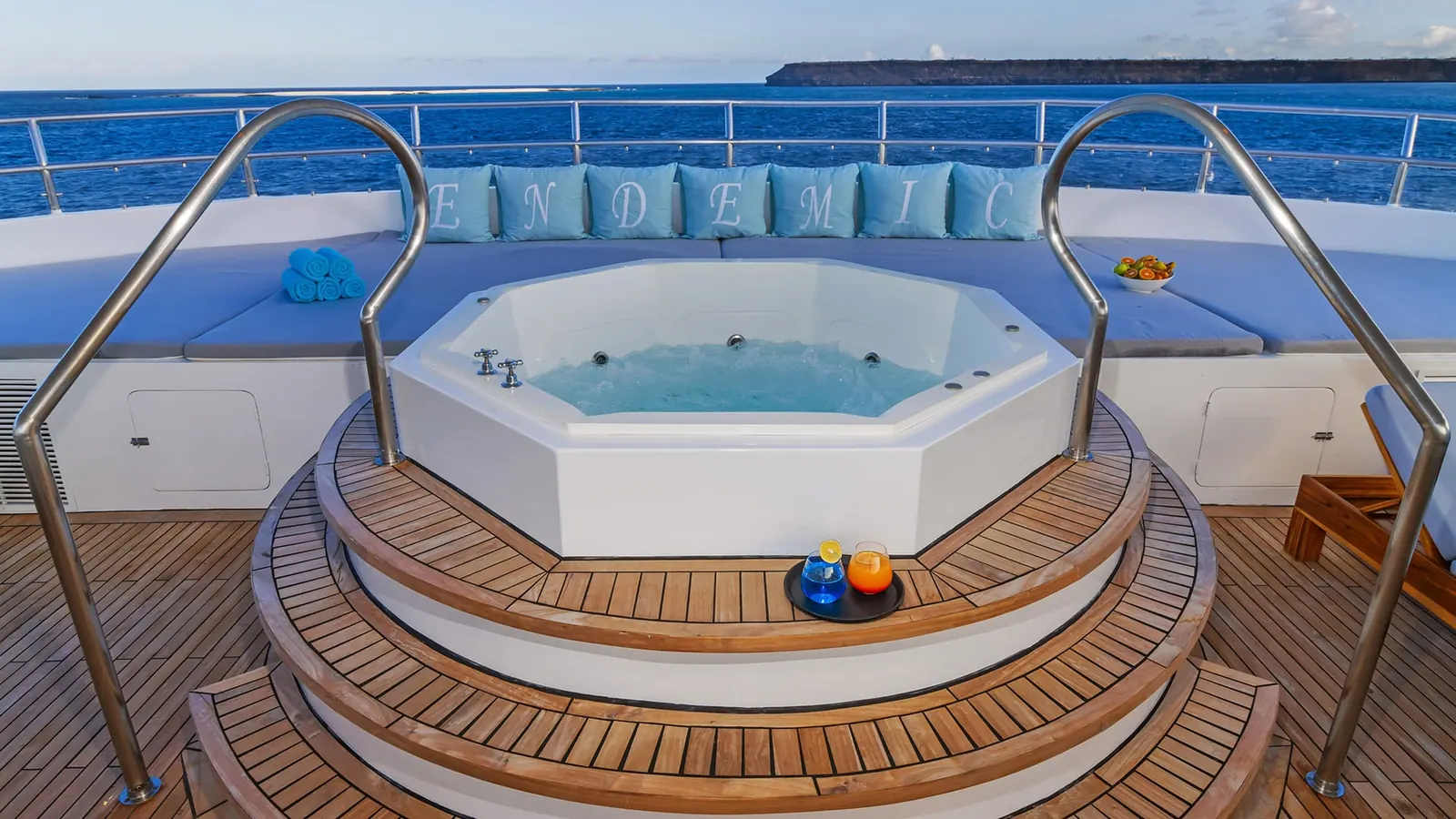 Whirlpool on the sky deck of the Endemic