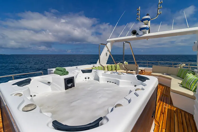 Jacuzzi on the sundeck of the Galapagos Angel