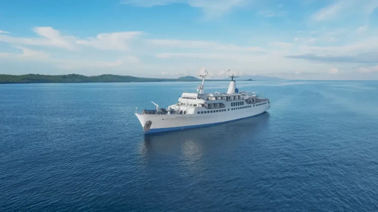 The Galapagos Legend expedition ship at sea