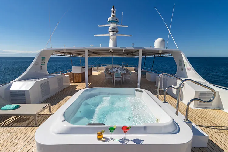 Jacuzzi on the sundeck of the Galapagos Sea Star
