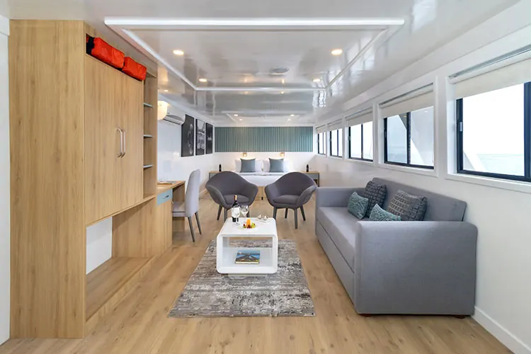 Sea Star Suite with sitting area on the Galapagos Sea Star