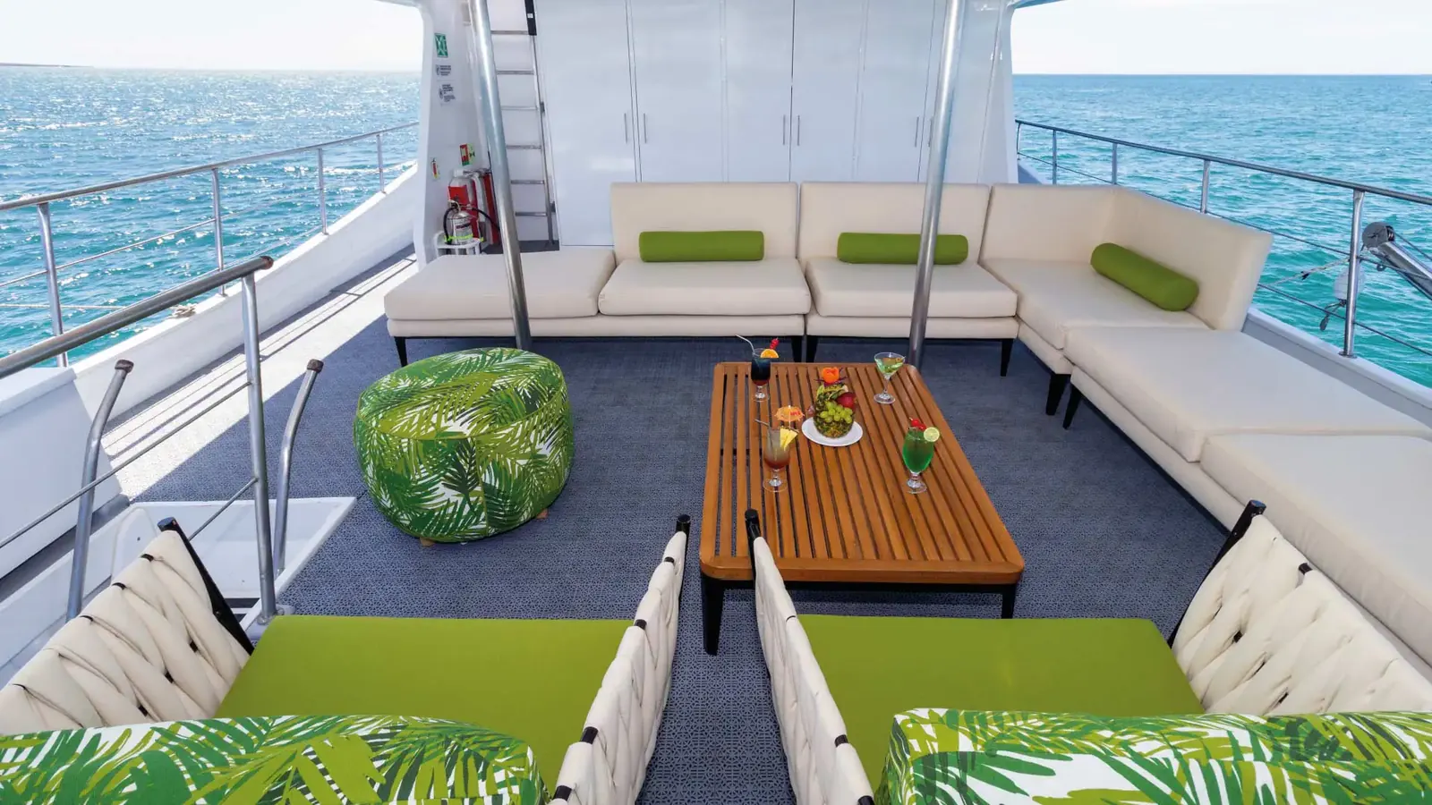 Shaded sundeck lounge on the Galaxy Orion