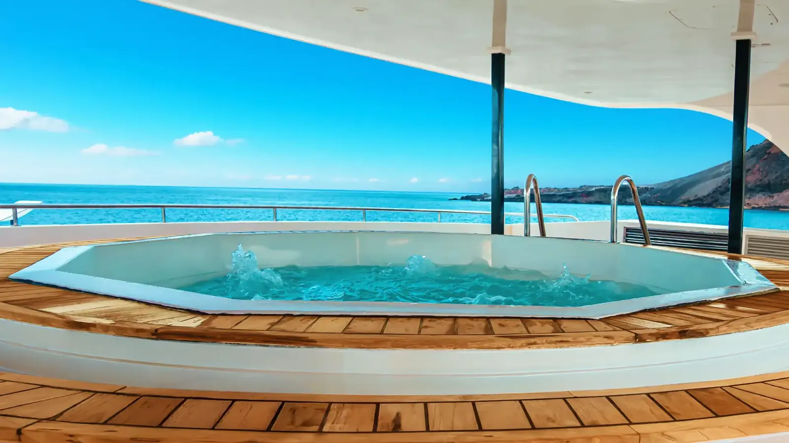 Jacuzzi on the sun deck of the Galaxy Sirius