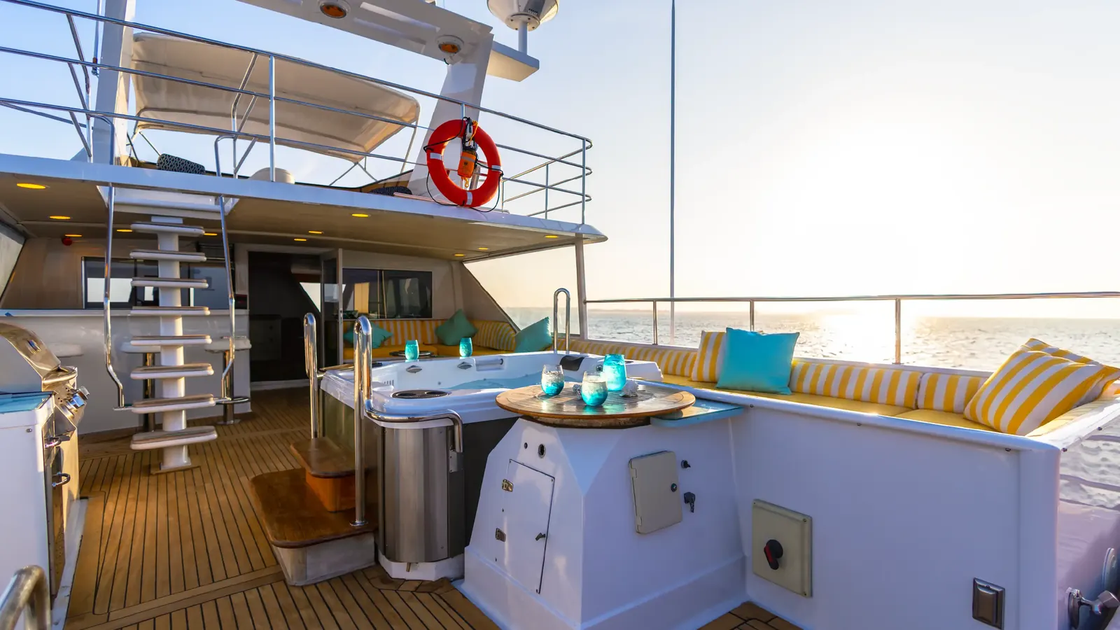 Jacuzzi on the sundeck of the Galaxy Stella