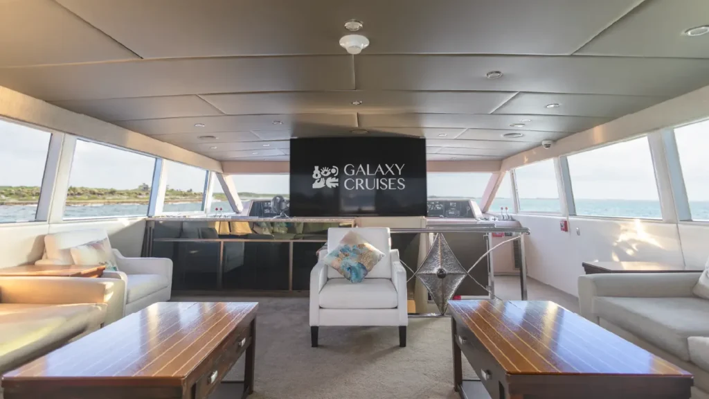 Living room on the Galaxy Stella yacht