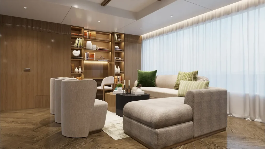 Living room on the Grand Ocean Spray (rendering)