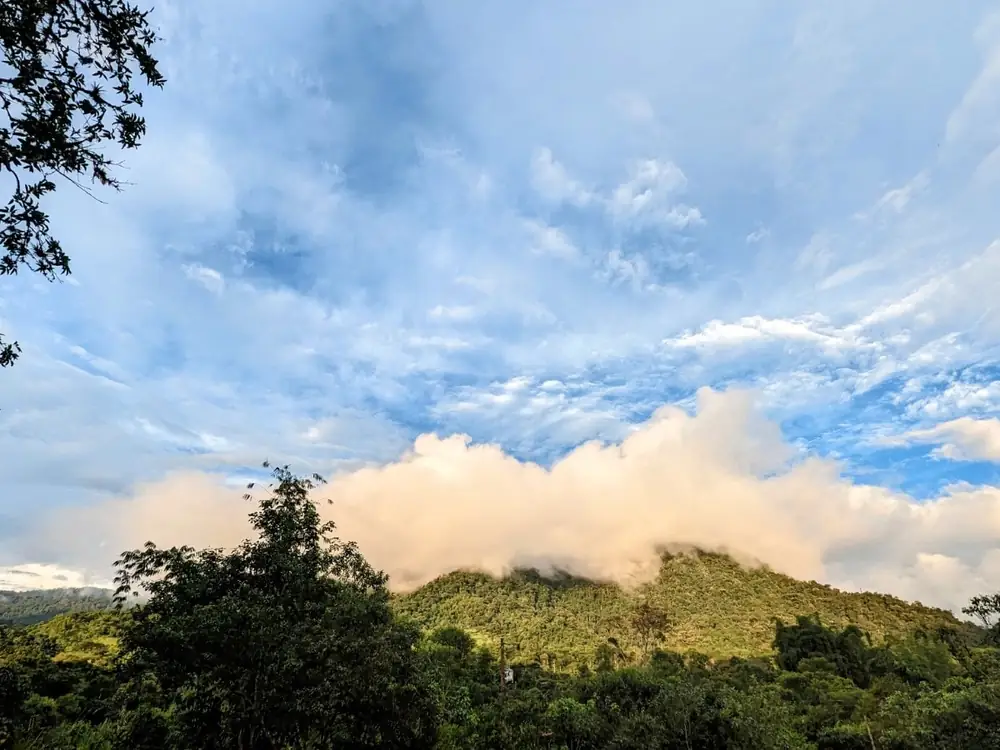 mindo hero low clouds - Dana Tours Low clouds over the forested hills of Mindo Cloud Forest at sunset