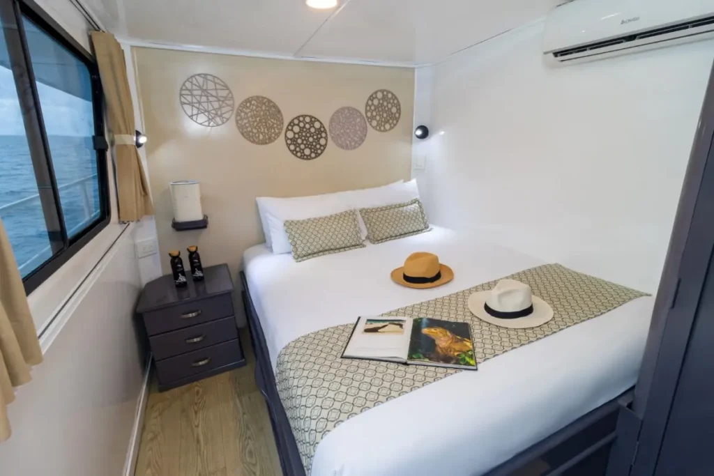 Upper deck double cabin on the Monserrat yacht