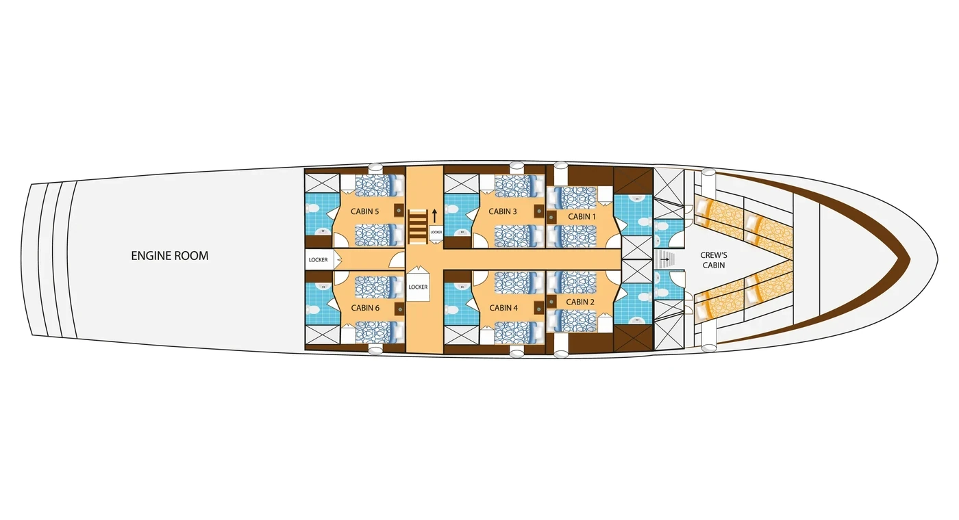 Tip Top IV Lower deck plan