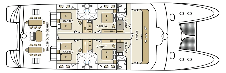 Treasure of Galápagos Upper deck plan