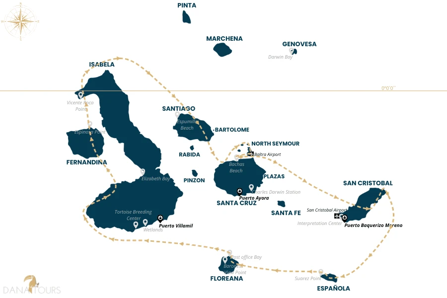 Española, Fernandina & Isabela map